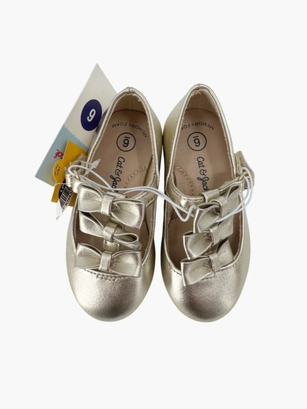 NEW Cat & Jack Toddler Girls' Eliana Mary Jane Flats - Gold